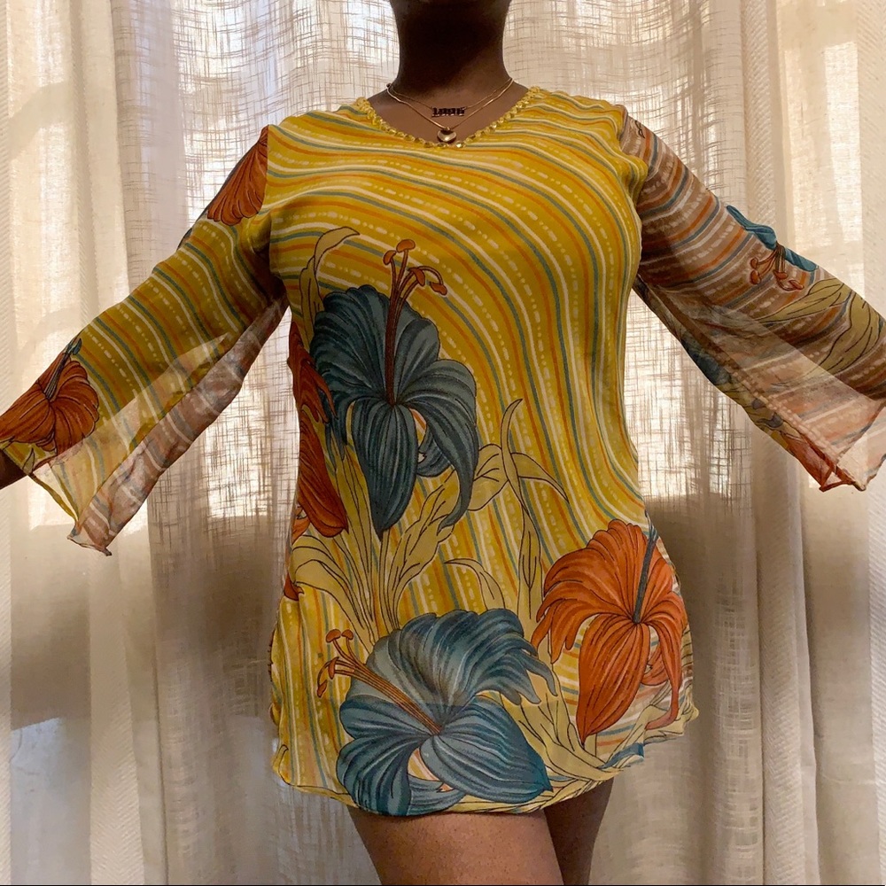 Mustard, Flared sleeved blouse